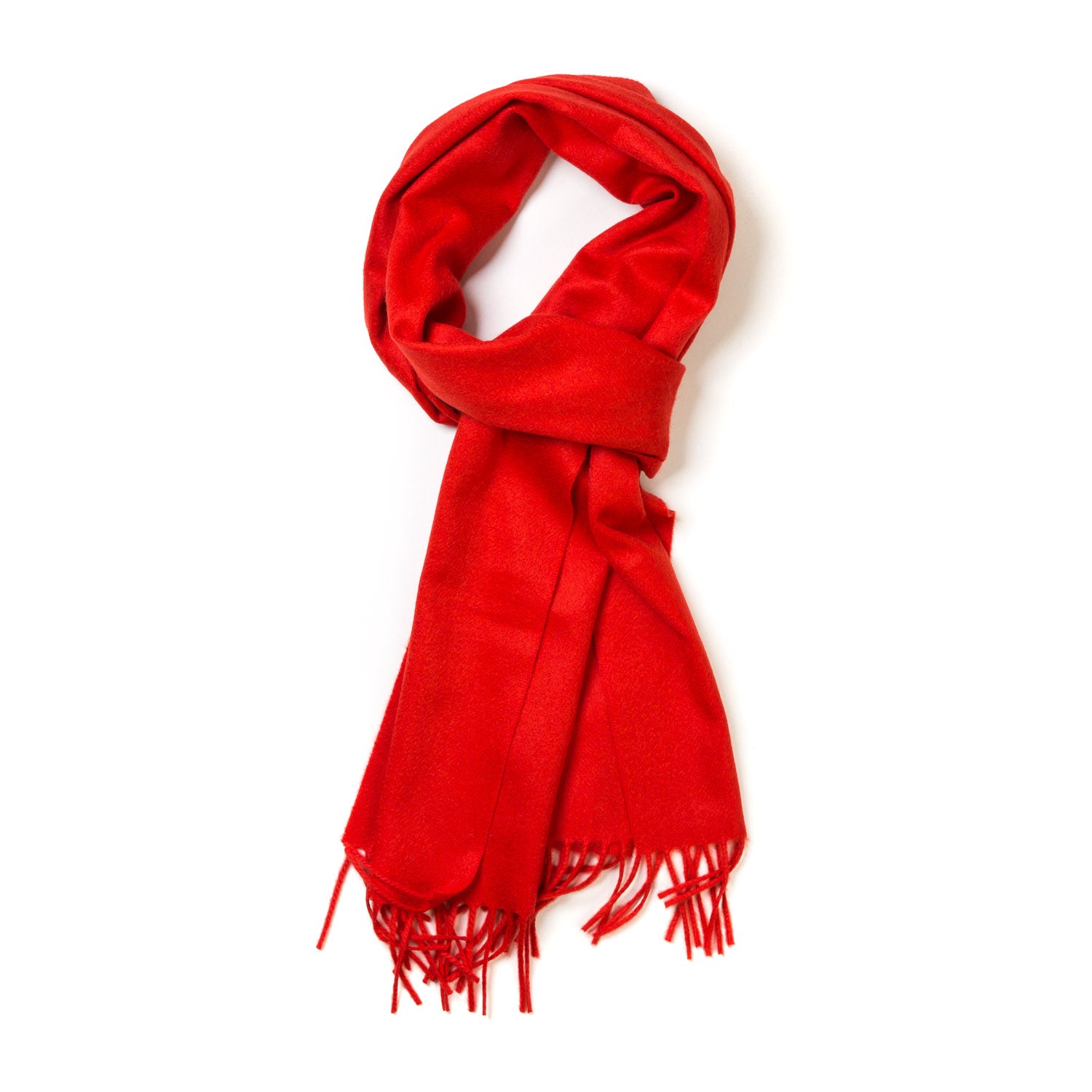MJ Exclusive: Red Scarf "Classic Plain" made of Scottish Cashmere